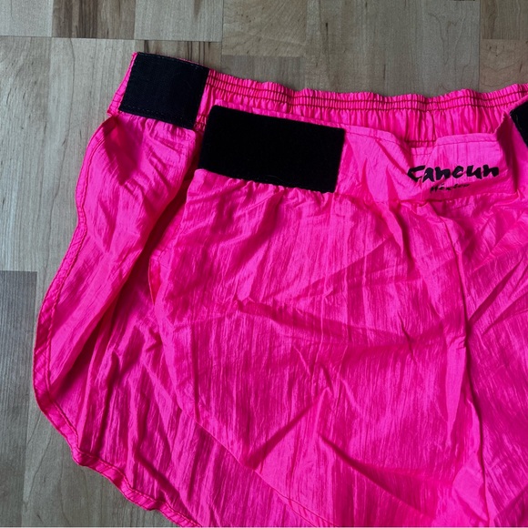 Vintage 80s 90s Neon Pink Cancun Nylon Velcro Dolphin Shorts - Picture 5 of 9